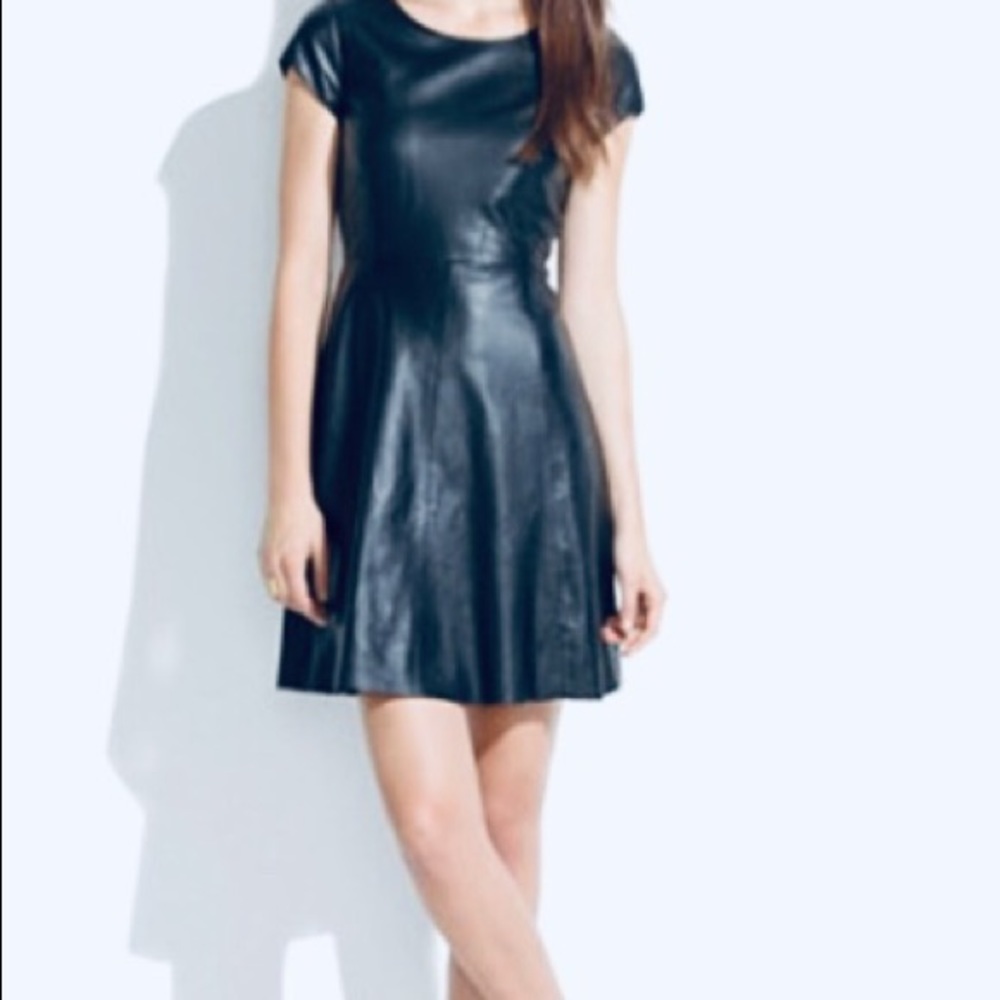 NWT Madewell Leather Skater Dress